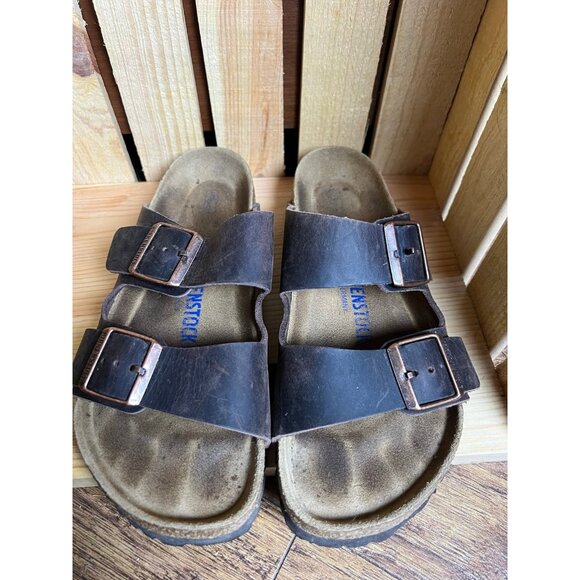 Women's Shoes Birkenstock Arizona Slide Sandals Brown 38 - Picture 2 of 8